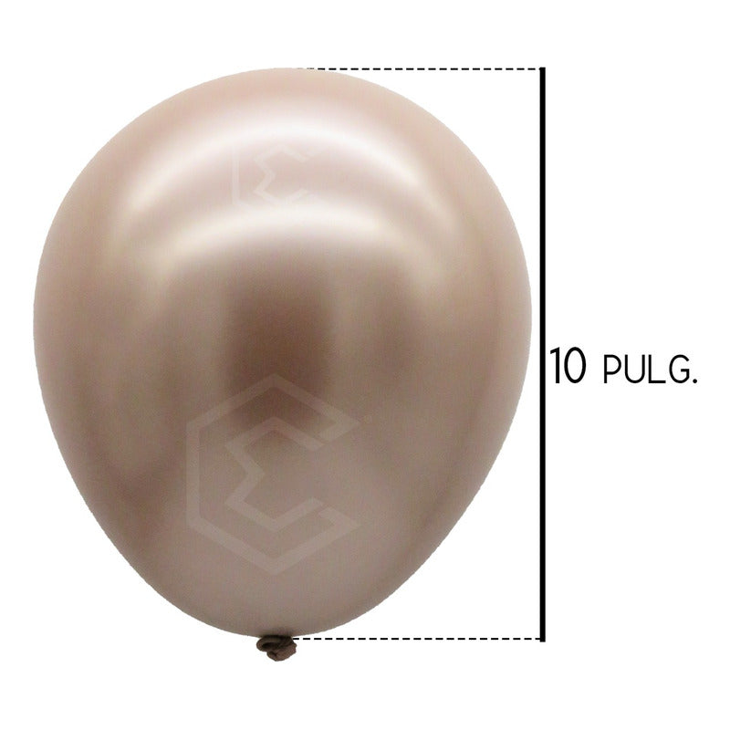 Bolsa 50 Globos Café Arena Metalico #10 Fiestas Bodas Latex Café Arena Metalico