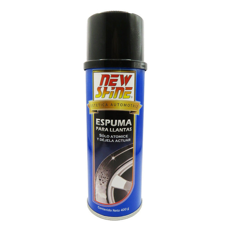 5 Espuma Para Llantas New Shine Renovador De Color Y Brillo Azul Claro