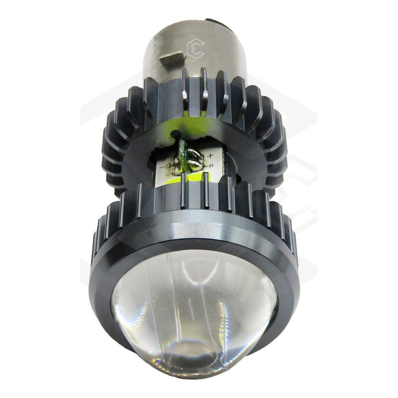 Foco Moto H4 Lupa Proyector Ba20d Bicolor 66 Leds 2 Funcion
