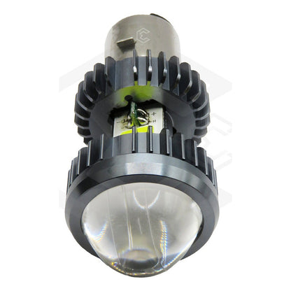 Foco Moto H4 Lupa Proyector Ba20d Bicolor 66 Leds 2 Funcion