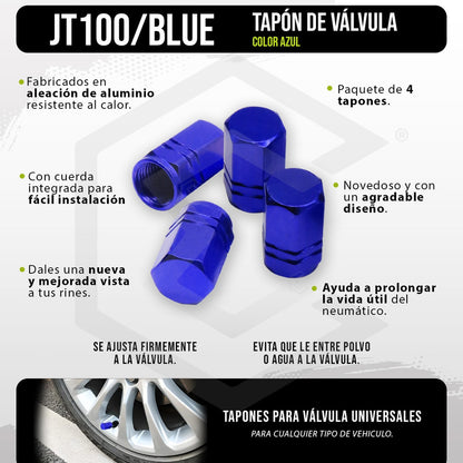 Kit 4 Tapon Cubre Pivote Válvula Metálico Hexagono Auto Moto
