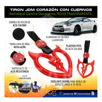 Tiron Corazon Cuernos Jdm Tsurikawa Remolque Gancho Decorati