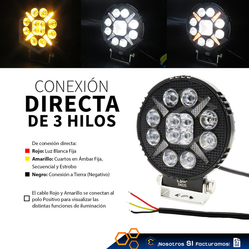 Par De Faros 24 Leds Bicolor Fijo Secuencial 12-24v