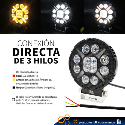 Par De Faros 24 Leds Bicolor Fijo Secuencial 12-24v