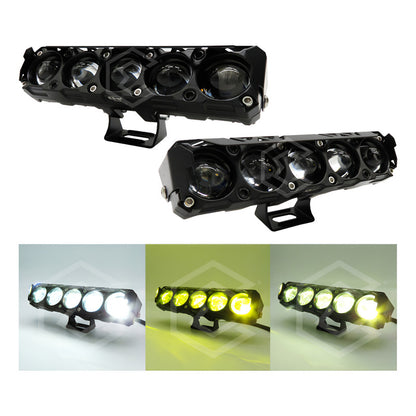 Par De Faros 5 Lupas 30 Leds Auxiliares Bicolor Fijo 10-30v