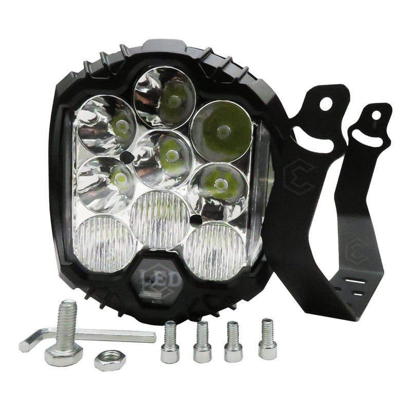 Par Faros Redondos 35 Leds 23,000 Lm Fijo Estrobo 6'' 12-24v