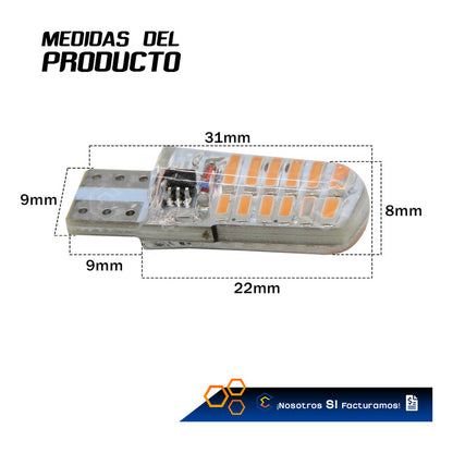 Par De Focos De Pellizco 24 Leds Smd T10 Gel Luz Estrobo 12v