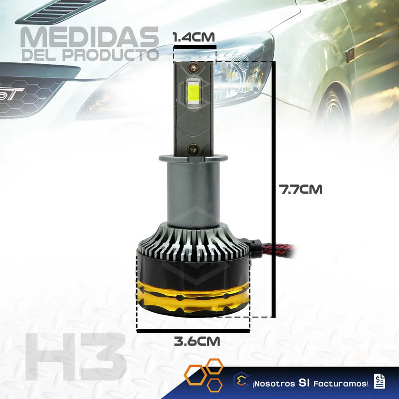 2 Focos Led H3 Canbus Ventilador Alta Baja 28000lm 71w 9-36v H3