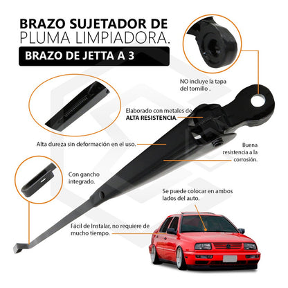 Par 2 Brazos Limpiador Parabrisas Golf Jetta A3 1991 Al 1999