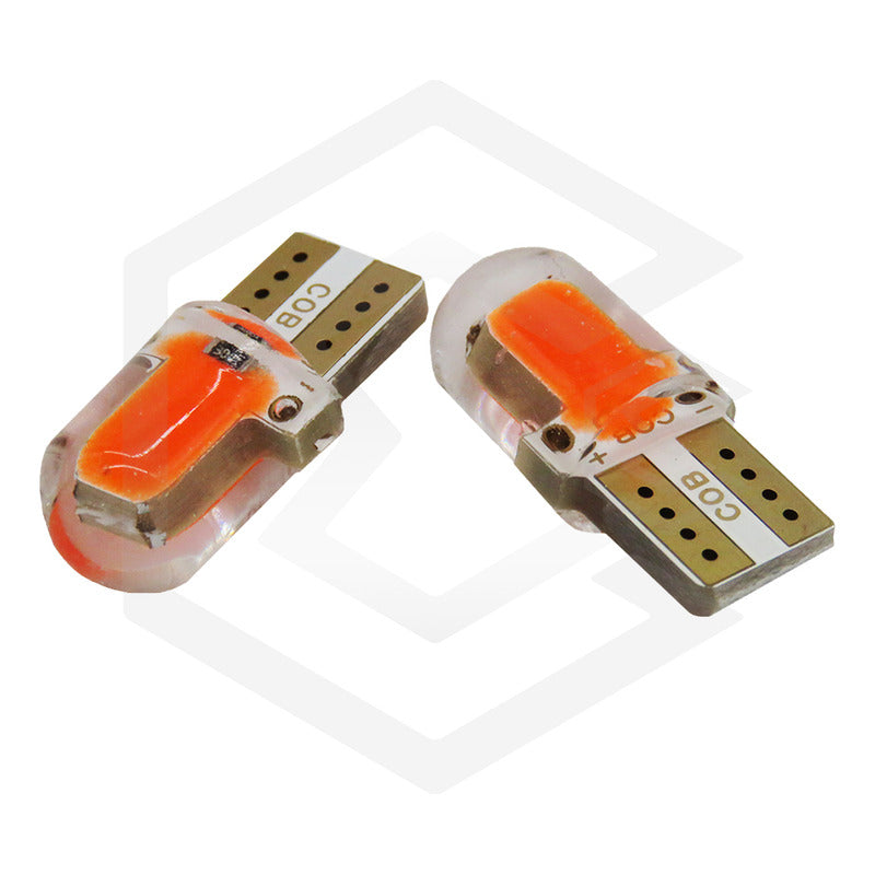 Kit 5 Pares  Focos Led Cob Pellizco T10 Silicon Auto Moto