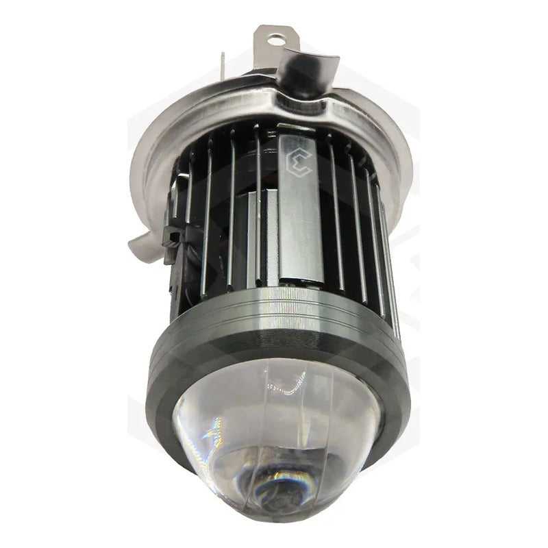 Foco Moto H4 Lupa Con Ventilador Ba20d Bicolor 6 Leds Csp
