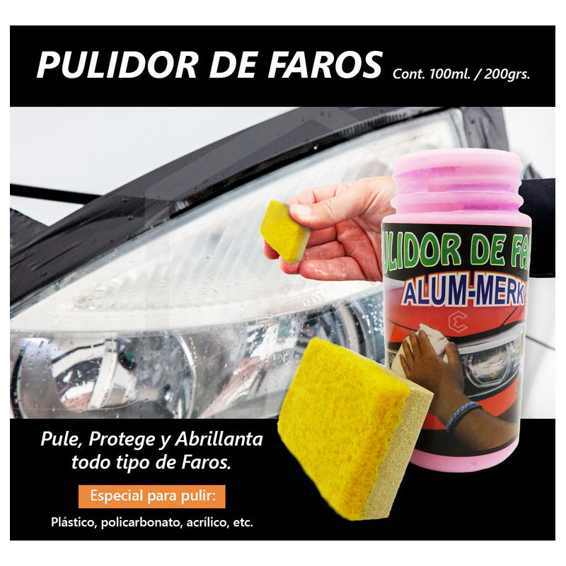 5 Pulidor Para Faros Y Calaveras Excelente Acabado 200grs