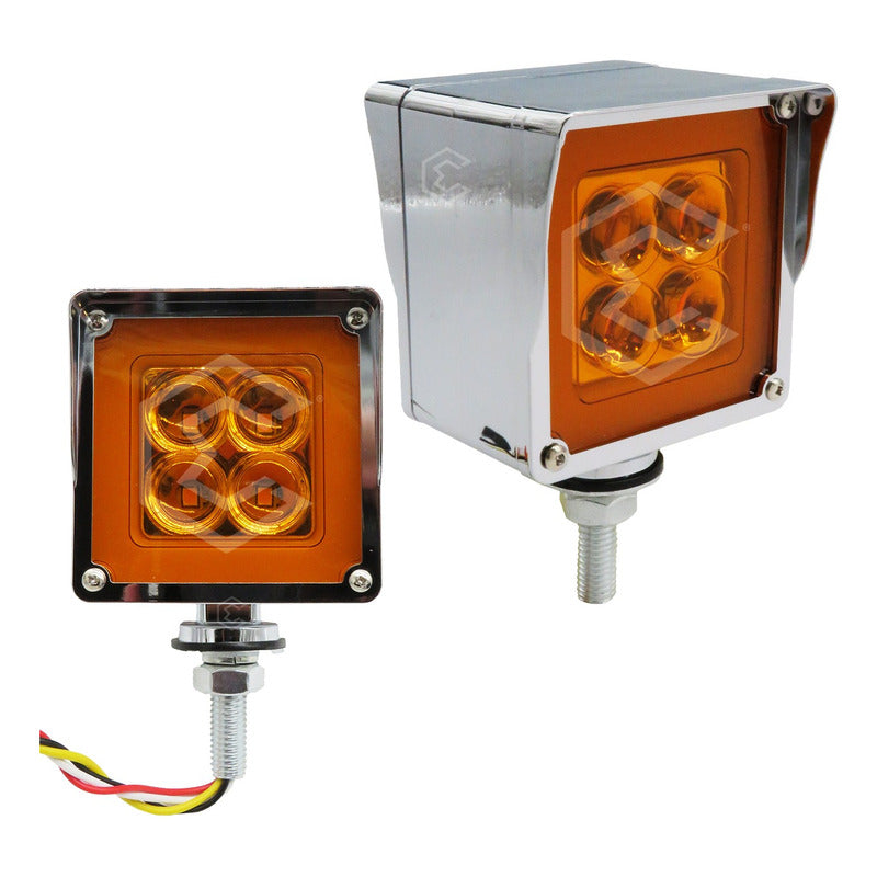 2 Plafón Direccional Universal Cuadrado 8 Led Bicolor 12-24v