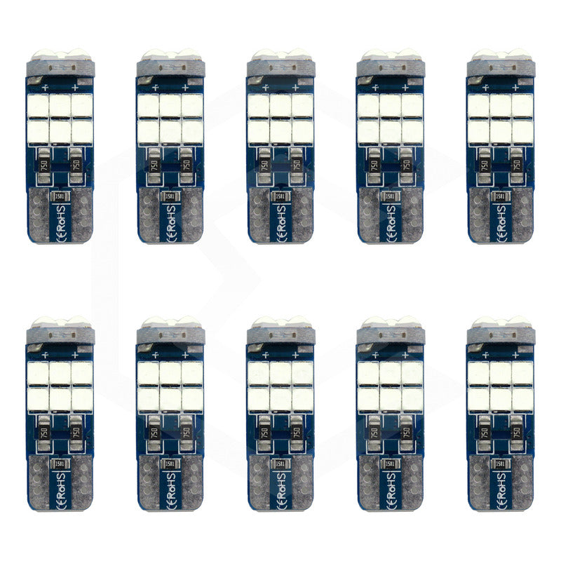 Kit De 10 Focos Pellizco T10 15 Leds Burbuja Doble Polaridad