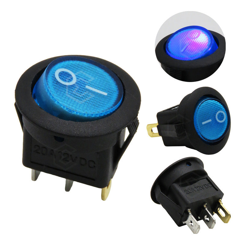 Switch Interruptor De Tecla Redondo 1 Paso Con Luz 100 Pieza