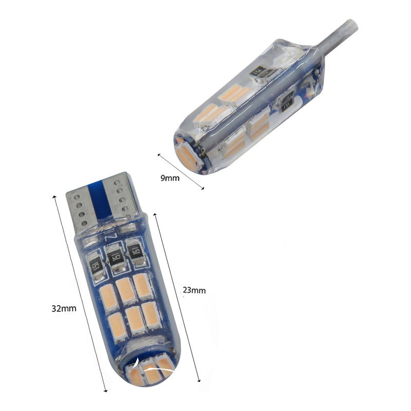 Kit De 10 Focos De Pellizco T10 15 Leds Encapsulado 3014 12v