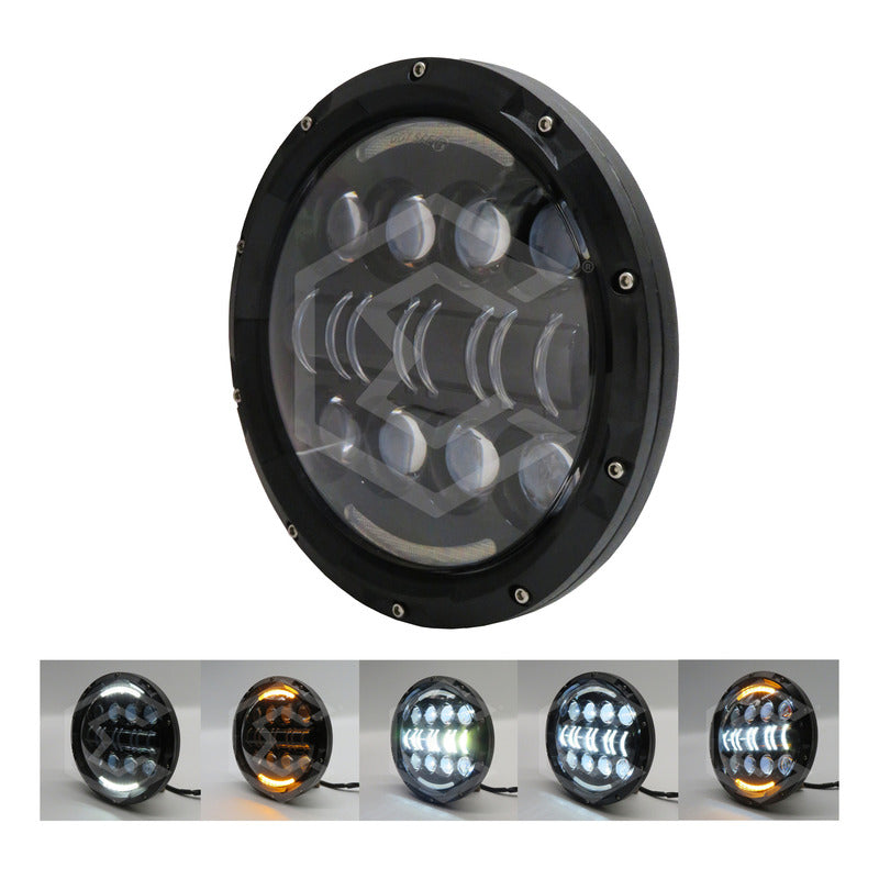 Par Faros Led 7'' Pulgadas Redondo Jeep Vocho 16 Lupa 12-24v