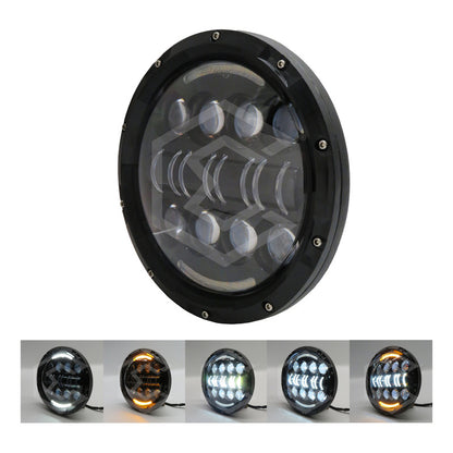 Par Faros Led 7'' Pulgadas Redondo Jeep Vocho 16 Lupa 12-24v