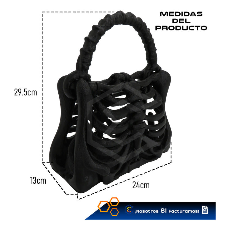 Bolso De Esqueleto Hueso Gotico Halloween Impresión 3d Petg