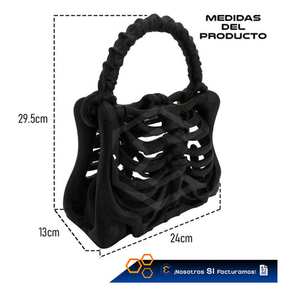 Bolso De Esqueleto Hueso Gotico Halloween Impresión 3d Petg