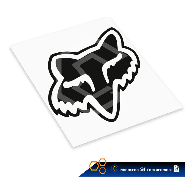 2 Calcomanía Fox Zorro Negro Sticker Vinil Auto Moto 8.4cm