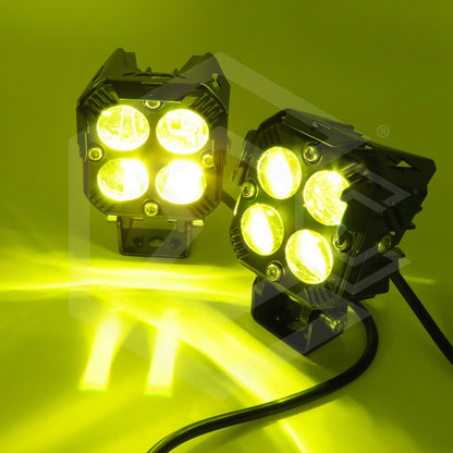 Faros Universal Cuadrado Blanco/ámbar Fijo 6 Led 26w 12-24v