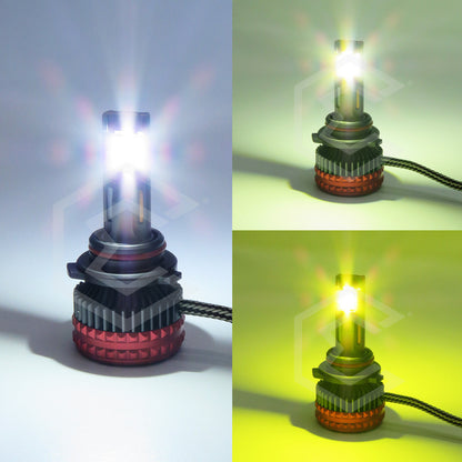 2 Focos 9005 12 Led Csp Bicolor Ventilador Alta Baja 14000lm 9005