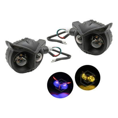 2 Faros Direccionales Universal 26 Leds Búho Moto Tricolor