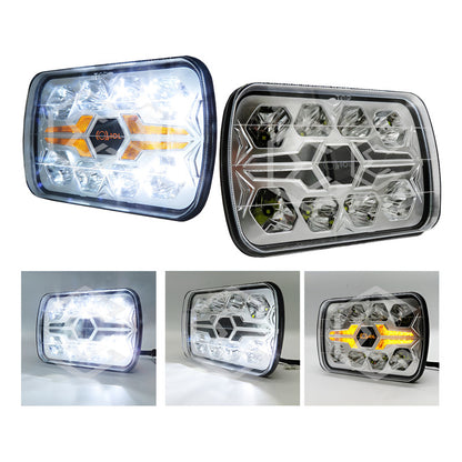 Par De Faros Unidad 5x7 32 Leds Blanco-ámbar Baja Alta 9-30v
