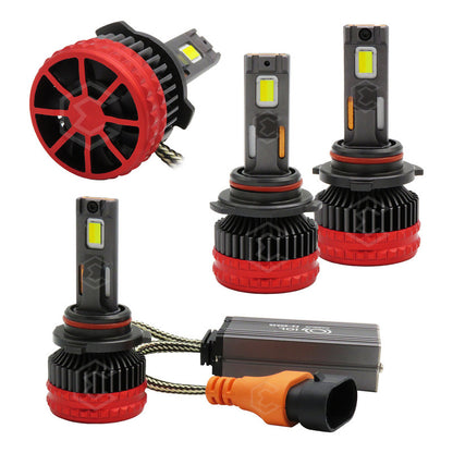 2 Focos 9005 12 Led Csp Bicolor Ventilador Alta Baja 14000lm 9005
