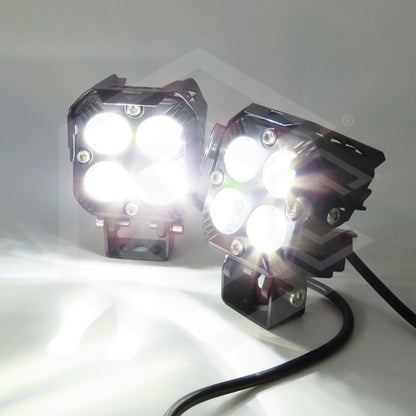 Faros Universal Cuadrado Blanco/ámbar Fijo 6 Led 26w 12-24v