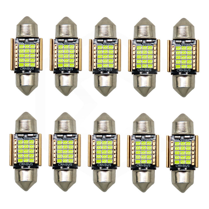 Kit De 10 Focos Interior 27 Leds Canbus 31mm 36mm 39mm 41mm