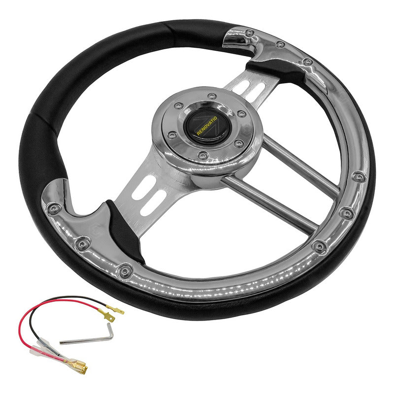 Volante Deportivo Universal De Metal Brazos Con Ranuras