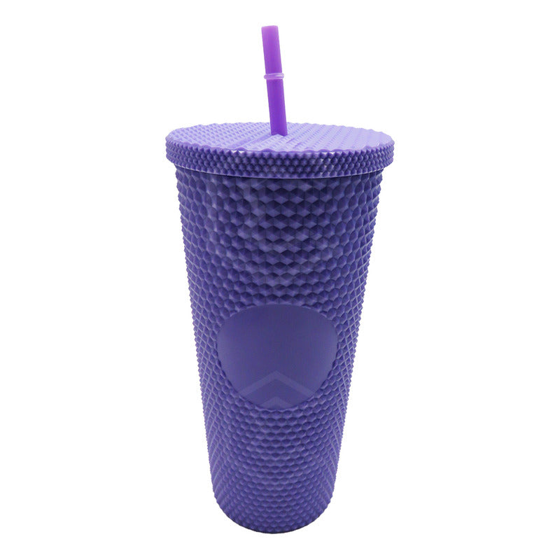 3 Termo Vaso Con Popote Studded Doble Pared Plástico 700ml