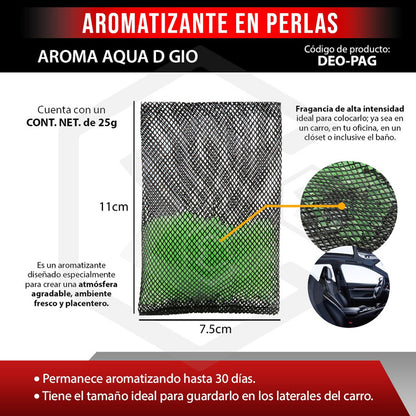 Aromatizante Para Auto Desodorante Perlas Casa Oficina 25grs