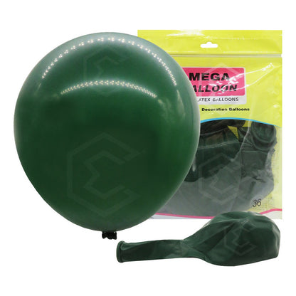 Bolsa 3 Globos Verde Oscuro Brilloso #36 Fiestas Bodas Latex Verde Oscuro Brilloso