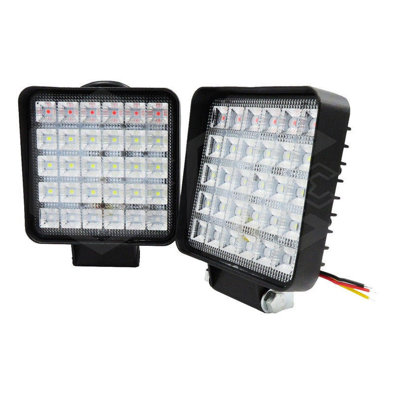 Par De Faros 30 Leds 9-30v Luz Blanca/rojo/azul 6 Funciones