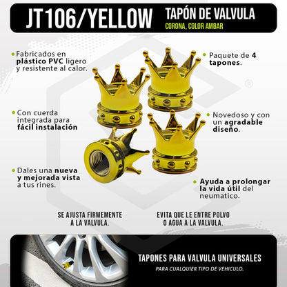 Kit 4 Tapon Cubre Pivote Válvula Metálico Corona Auto Moto