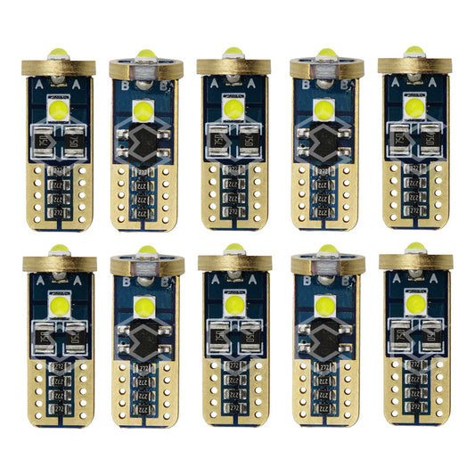 Kit 10 Focos Pellizco T10 Canbus 3 Leds Premium 1,700lm 12v