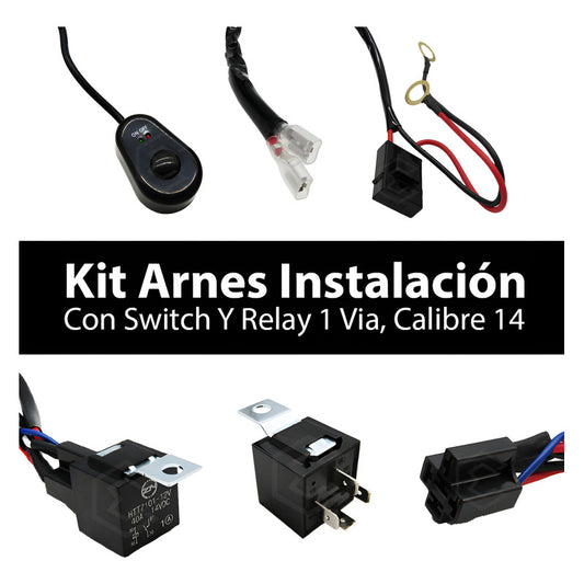 Kit Arnés Instalación Faros Barras Swtich Relay 1 Vía Cal 14