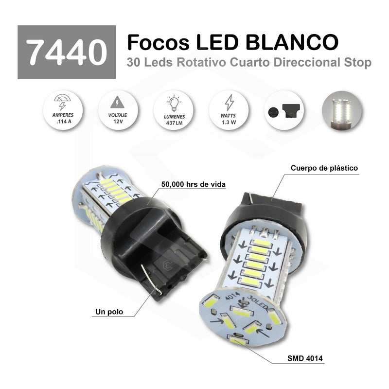 2 Focos Calavera 1157 1156 3157 7440 7443 30 Led Estrobo 12v