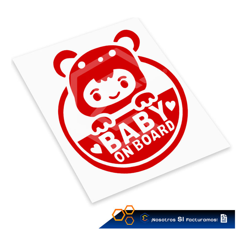 10 Calcomanía Bebé A Bordo Sticker Vinil Auto Moto 14cmx15cm