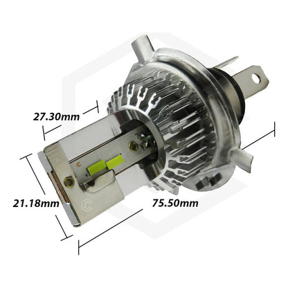 Foco Moto H4 12 Led Csp Alta Intensidad Cuerpo Metal 9000 T H4