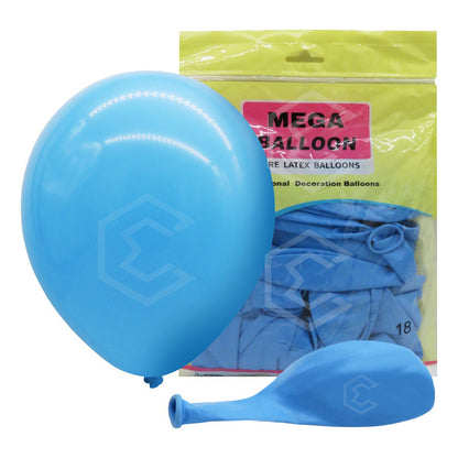 Bolsa 25 Globos Azul Claro Brillosos #18 Fiestas Bodas Latex Azul Claro Brilloso