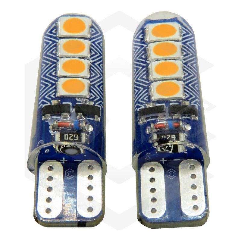 Par Focos De Pellizco T10 8 Led Codigo 3 Funcione 12v T