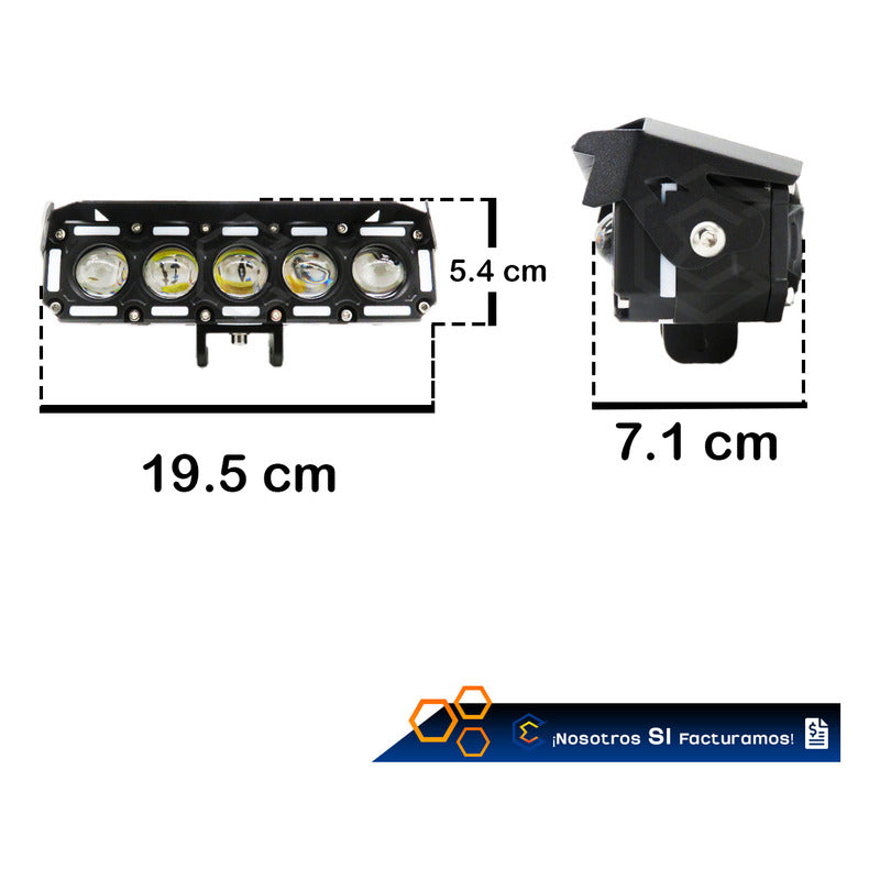 Par Faros 35 Led Con 5 Lupas Bicolor Fijo Ojo Demonio 12-24v