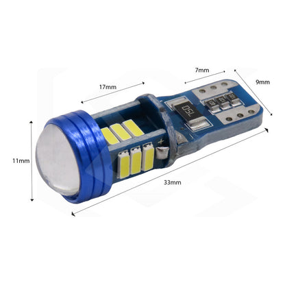Kit 10 Focos De Pellizco T10 15 Led Canbus Con Lupa 4010 12v