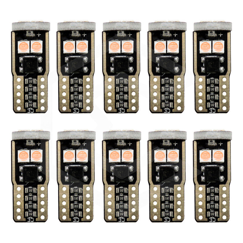 Kit 10 Foco Pellizco T10 Canbus W5w 194 168 2825  No Error 9