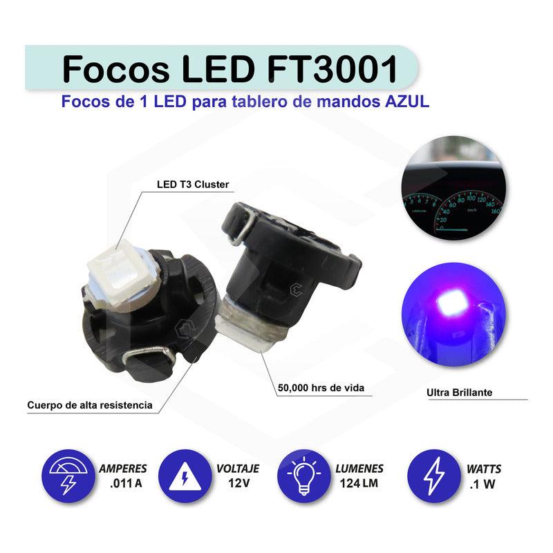 Kit 10 Focos Led T3 T4.2 T4.7 Clúster Para Tablero Fija 12v
