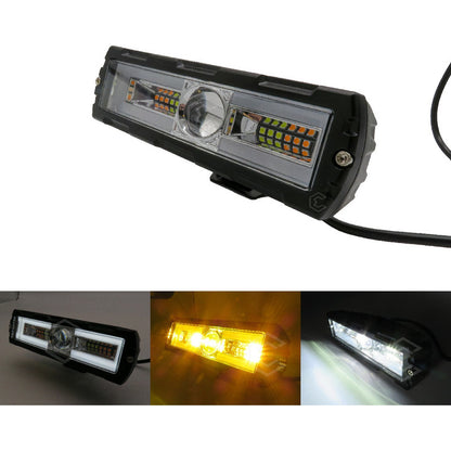 Par De Faros 18 Leds Rectangular Bicolor Con Lupa 12/24 Gel